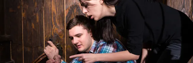 Friends searching for a clue together